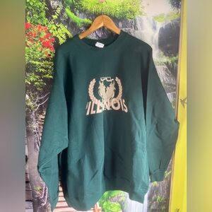 Nike Vintage ILLINOIS  sweatshirt men size XL Green.